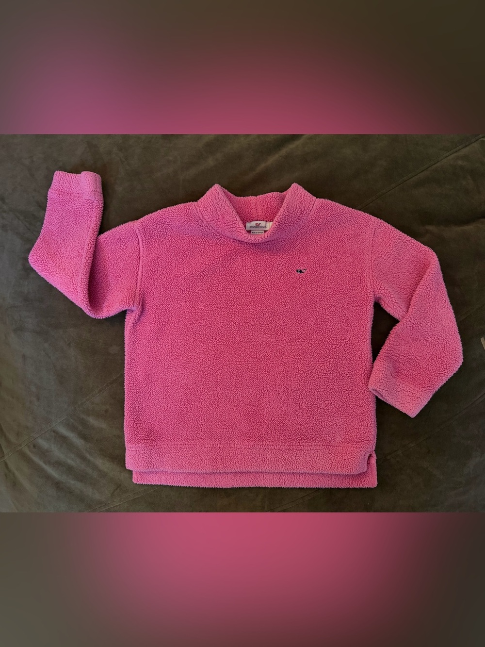 Vineyard Vines Pink Sherpa Turtleneck Pullover